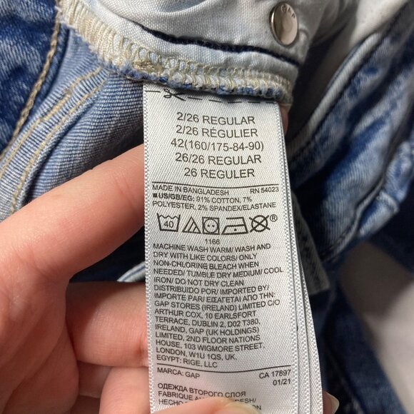 Gap High Rise Universal Legging Jeans Womens Size 2/26 Skinny Distressed - Picture 4 of 5